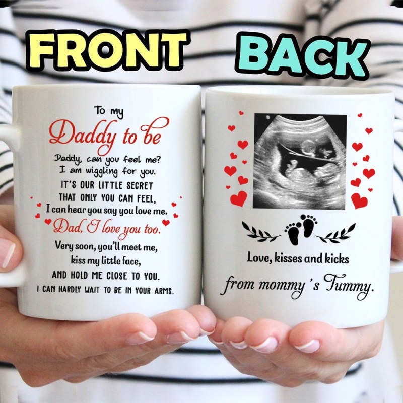 Personalized Ultrasound Photo Mug Gift For Dad To Be