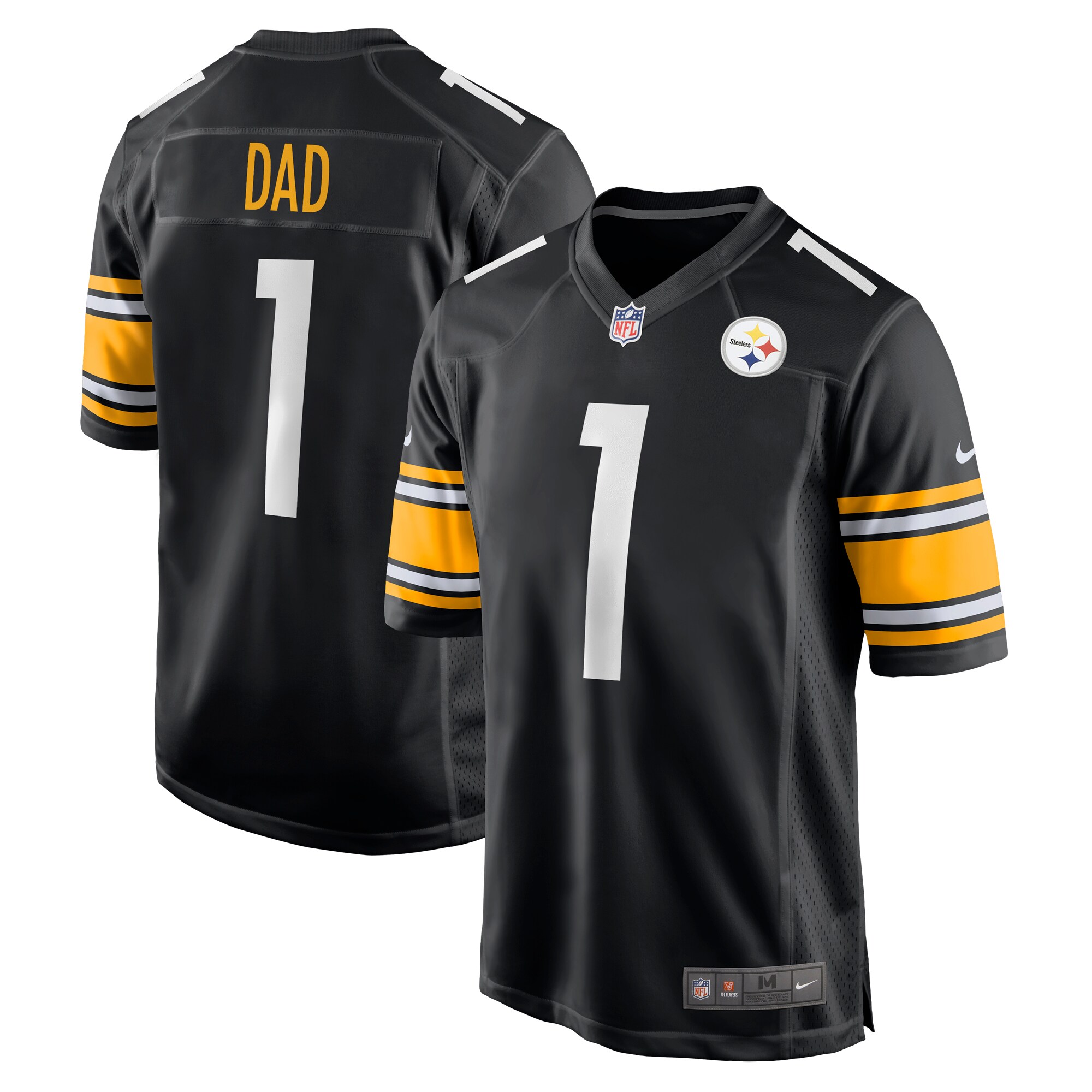 Number 1 Dad Pittsburgh Steelers Game Jersey – Black