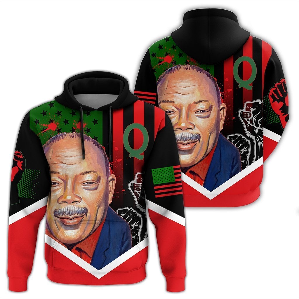 Wonderprint Hoodie – African American Flag Quincy Jones Hoodie