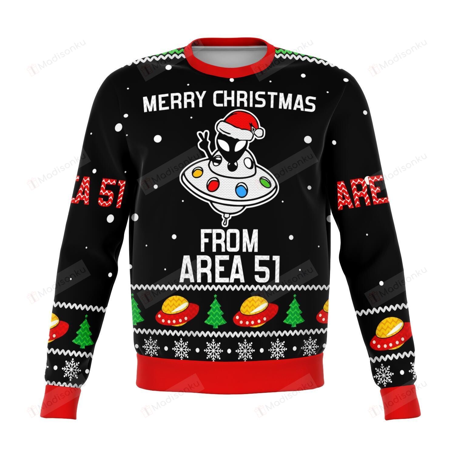 Area 51 Aliens Premium Ugly Christmas Sweater, All Over Print Sweatshirt