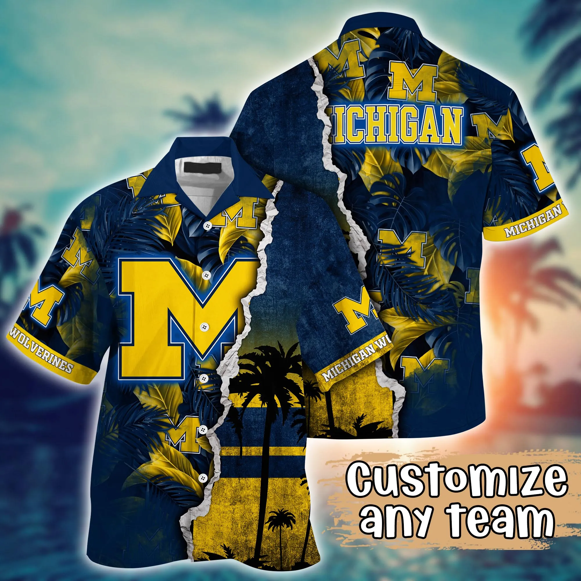 Michigan Wolverines NCCA Hawaiian Shirt Custom Summer Camps Aloha Shirt