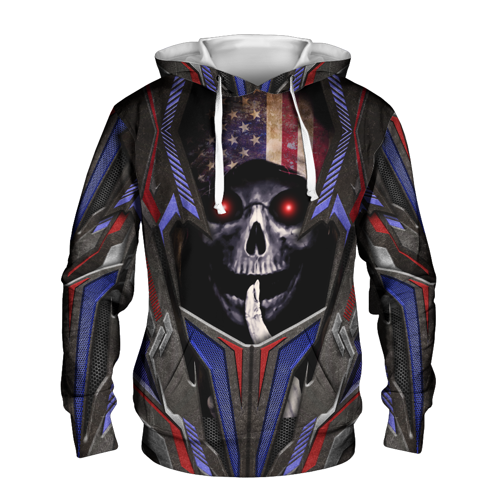 America Skull Sublimation Shirt For Men And Women Version 2