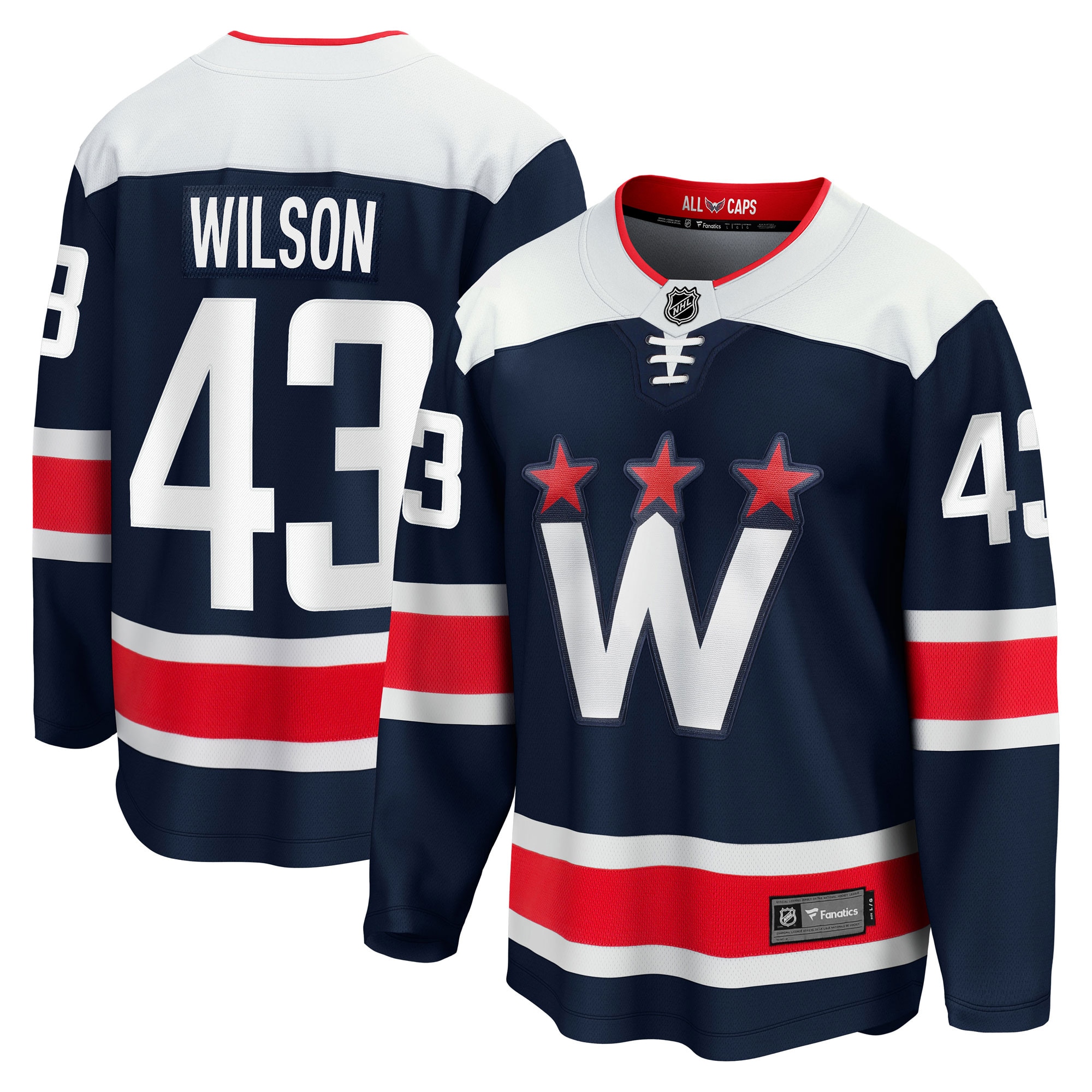 Men's Washington Capitals Tom Wilson Navy Alternate Premier Breakaway Player Jersey