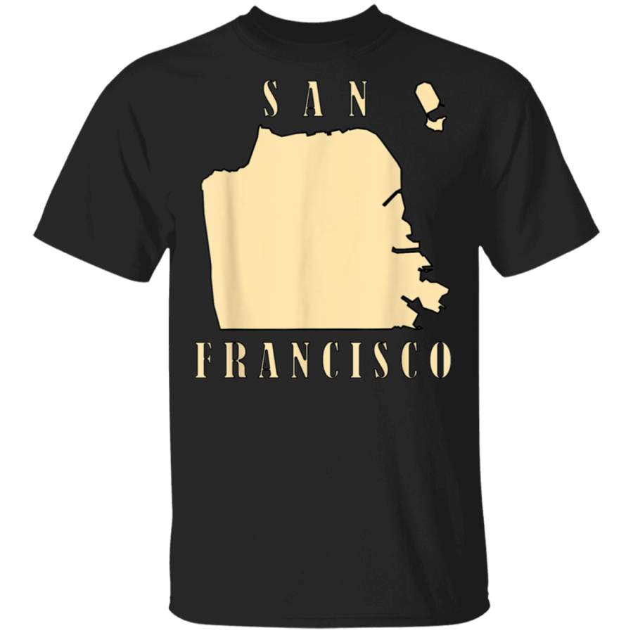 San Francisco Football Fan Border Map And SF Lovers Gift TShirt