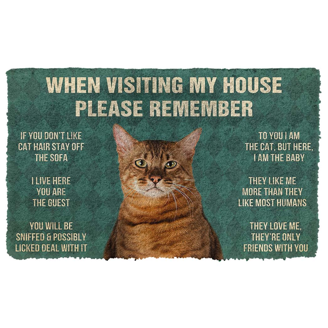 Gearhumans  Gearhuman 3D Please Remember Toyger Cat House Rules Custom Doormat