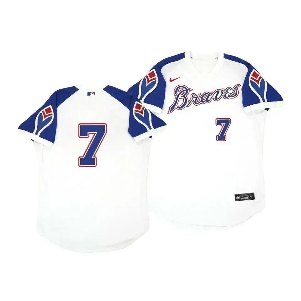 Atlanta Braves Jersey, Dansby Swanson 7 Cooperstown White Throwback Home Jersey