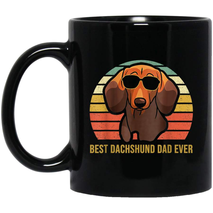 Vintage Dog Lover Gift Best Dachshund Dad Ever Fathers Day Mug