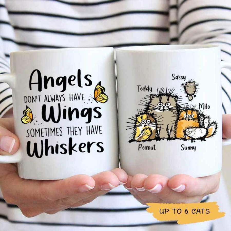 Angels Don‘t Always Have Wings Cat Personalized Mug