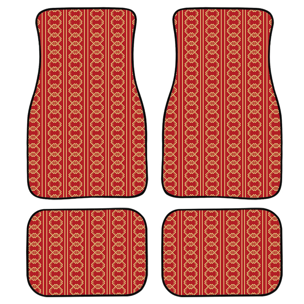 Vintage Japanese Pattern Print Front And Back Car Floor Mats, Front Car Mat