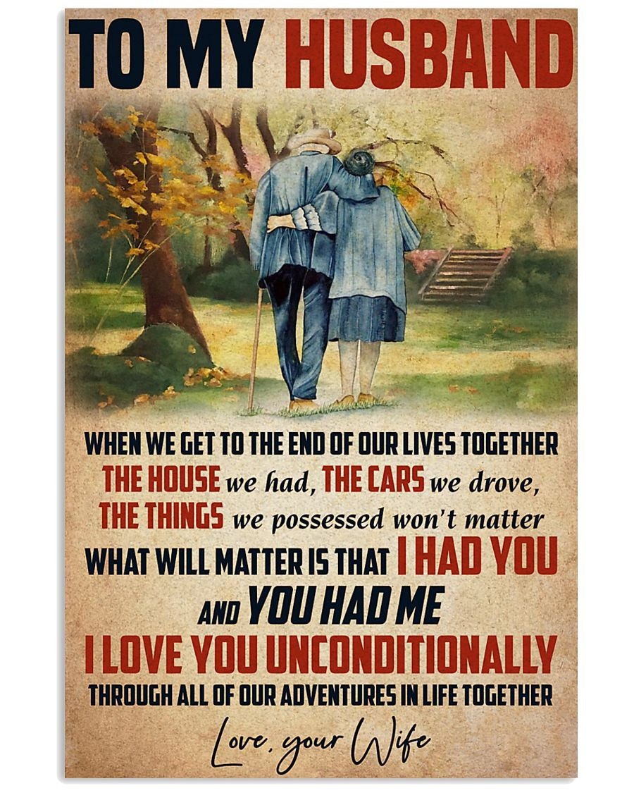 & Canvas | To My Husband I Love You Unconditionally, Anniversary Gift, Wall Art Decor, Home Decor, Christmas Gift