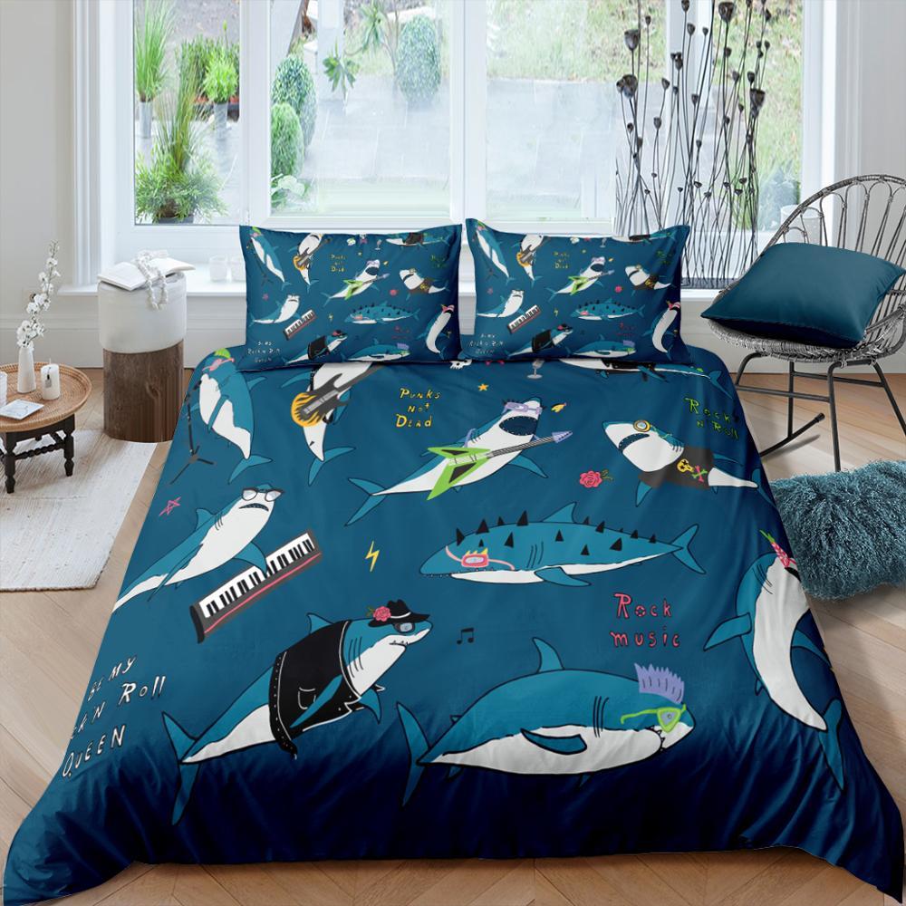 Shark Society 3 Pcs Quilted Comforter Set