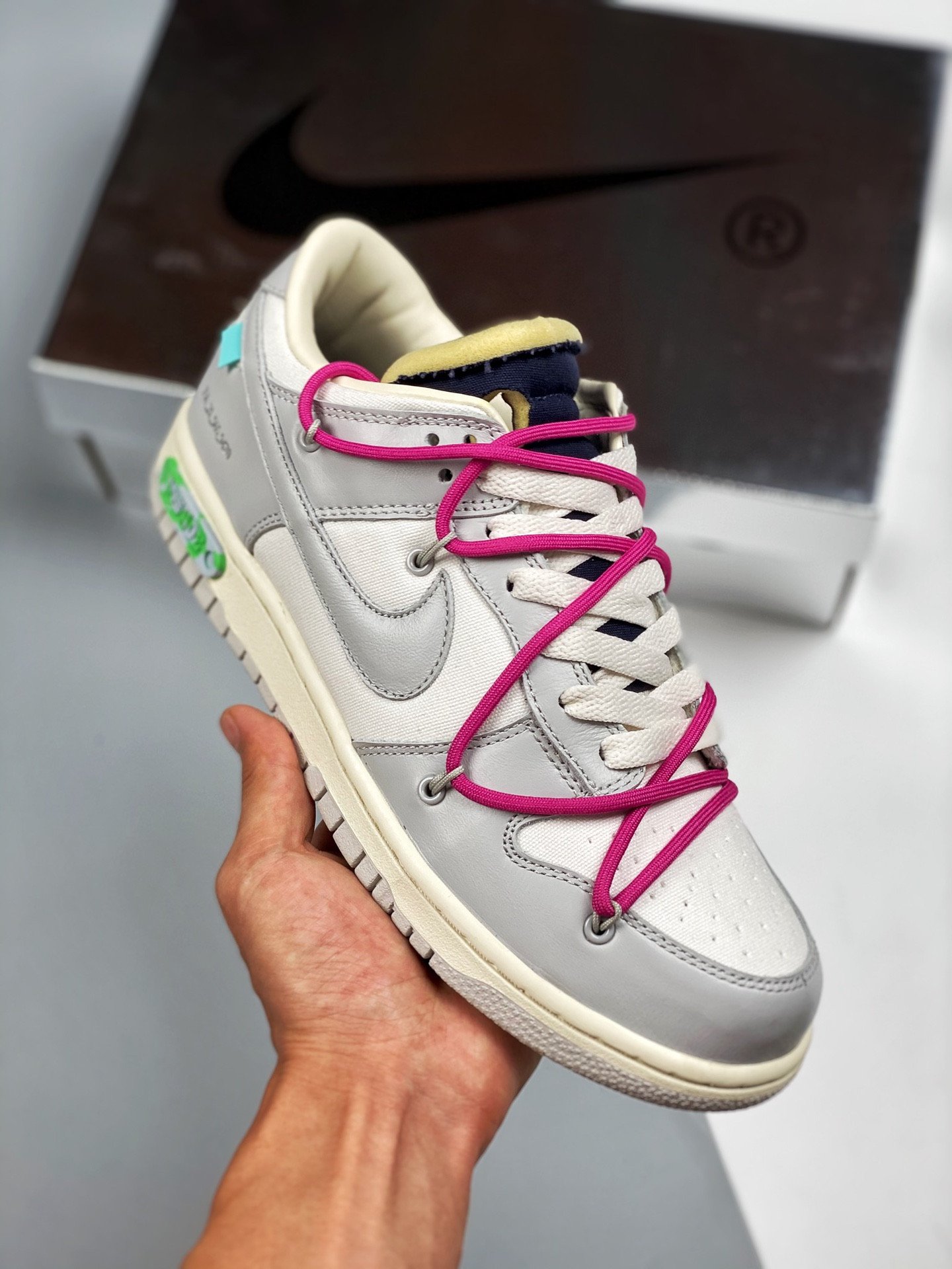 Off-White x Nike Dunk Low 30 of 50 Sail Grey Navy 5338942