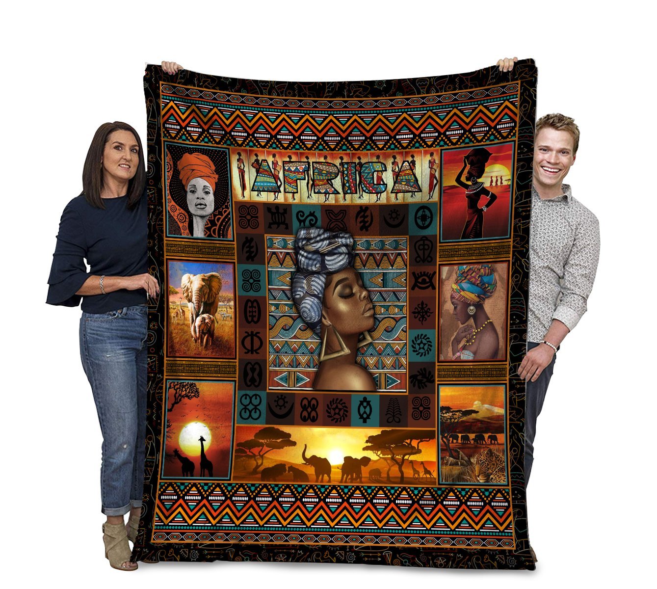 Africa African American Women Black History Culture Premium Quilt Blanket Size Throw, Twin, Queen, King, Super King