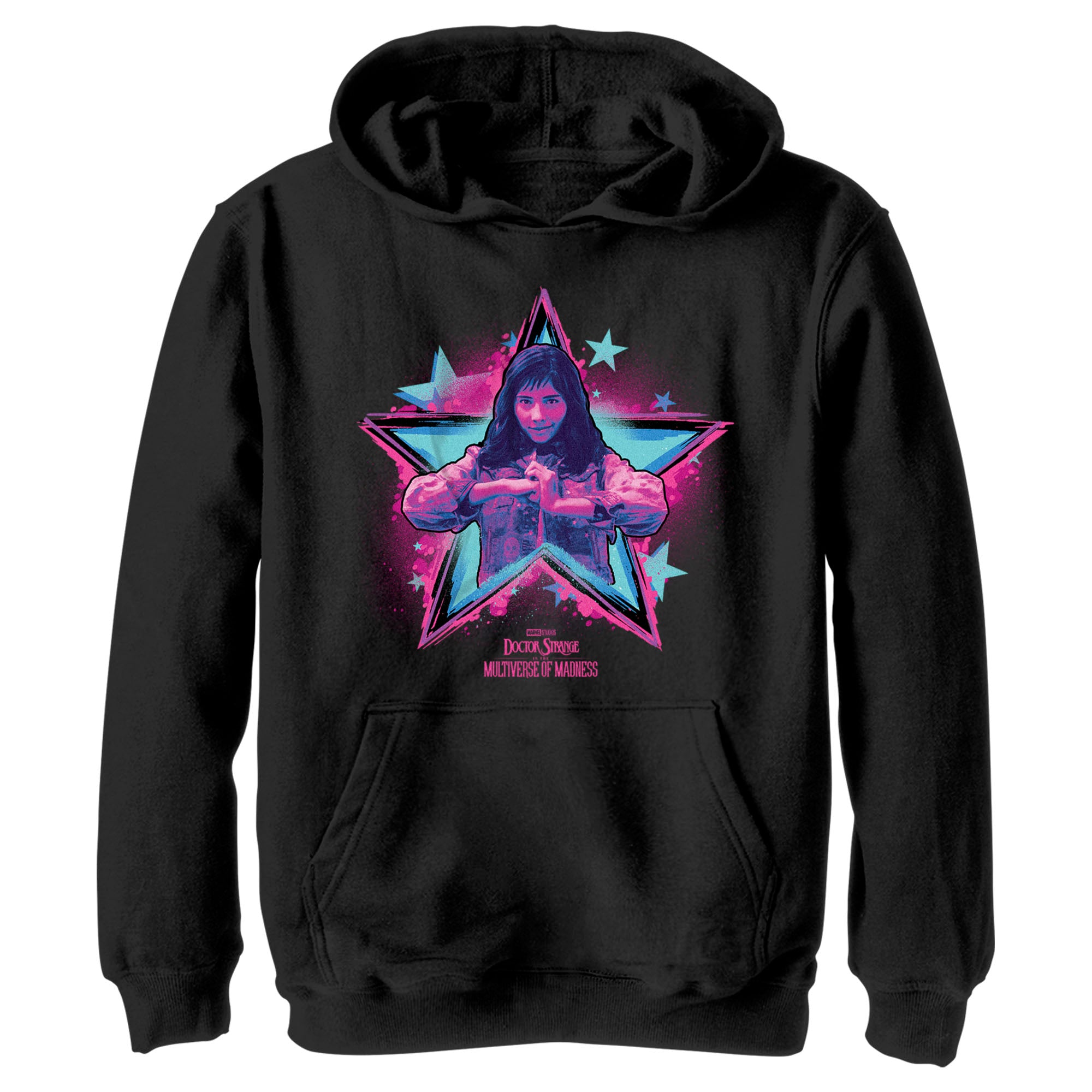 Boy’S Marvel Doctor Strange In The Multiverse Of Madness Neon America Chavez Pull Over Hoodie