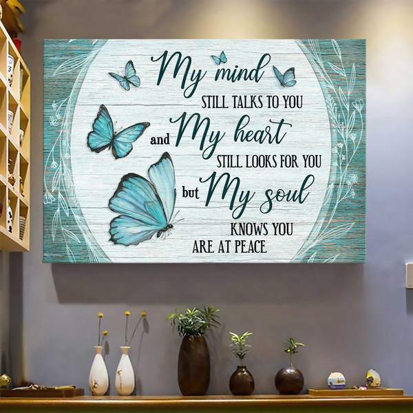 Green Butterfly – My Mind Still Talks To You – Heaven Landscape Canvas Print – Poster And Canvas Art Wall Decor