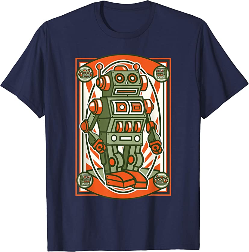 Vintage Robot Old School Toys Graphic T Shirt T-Shirt