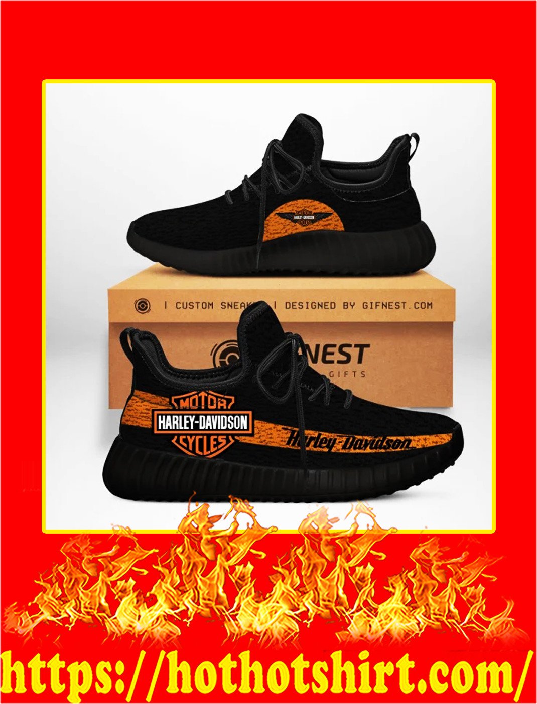 Motor Harley Davidson Yeezy Sneaker Art 486