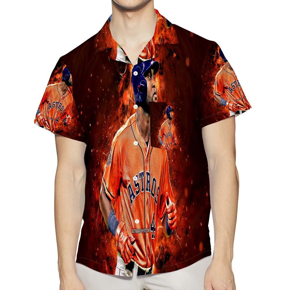 Houston Astros Yordan Alvarez 3D All Over Print Summer Beach Hawaiian Shirt With Pocket