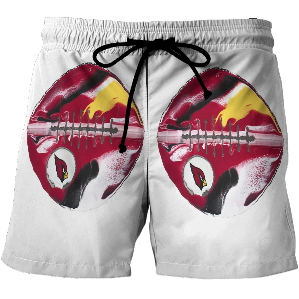 Arizona Cardinals Ball 3D All Over Print Summer Beach Hawaiian Short