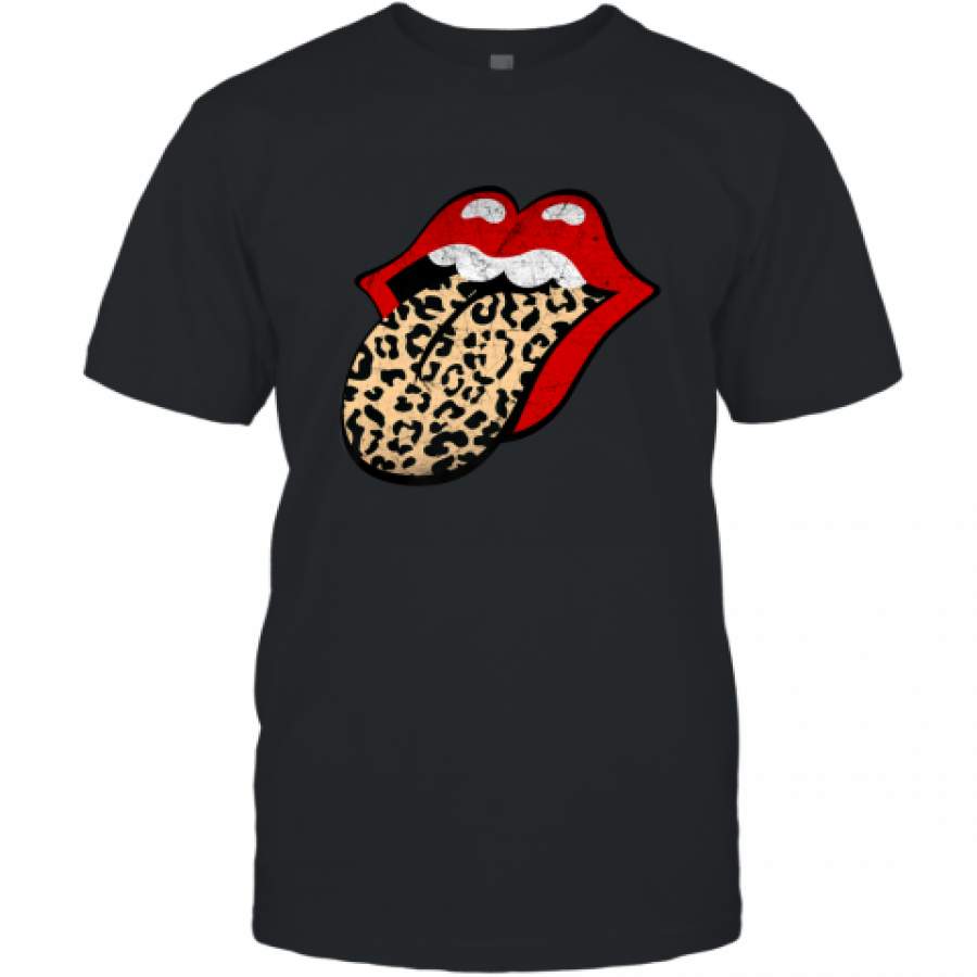 Red Lips, Leopard Tongue, iconic band T-Shirt