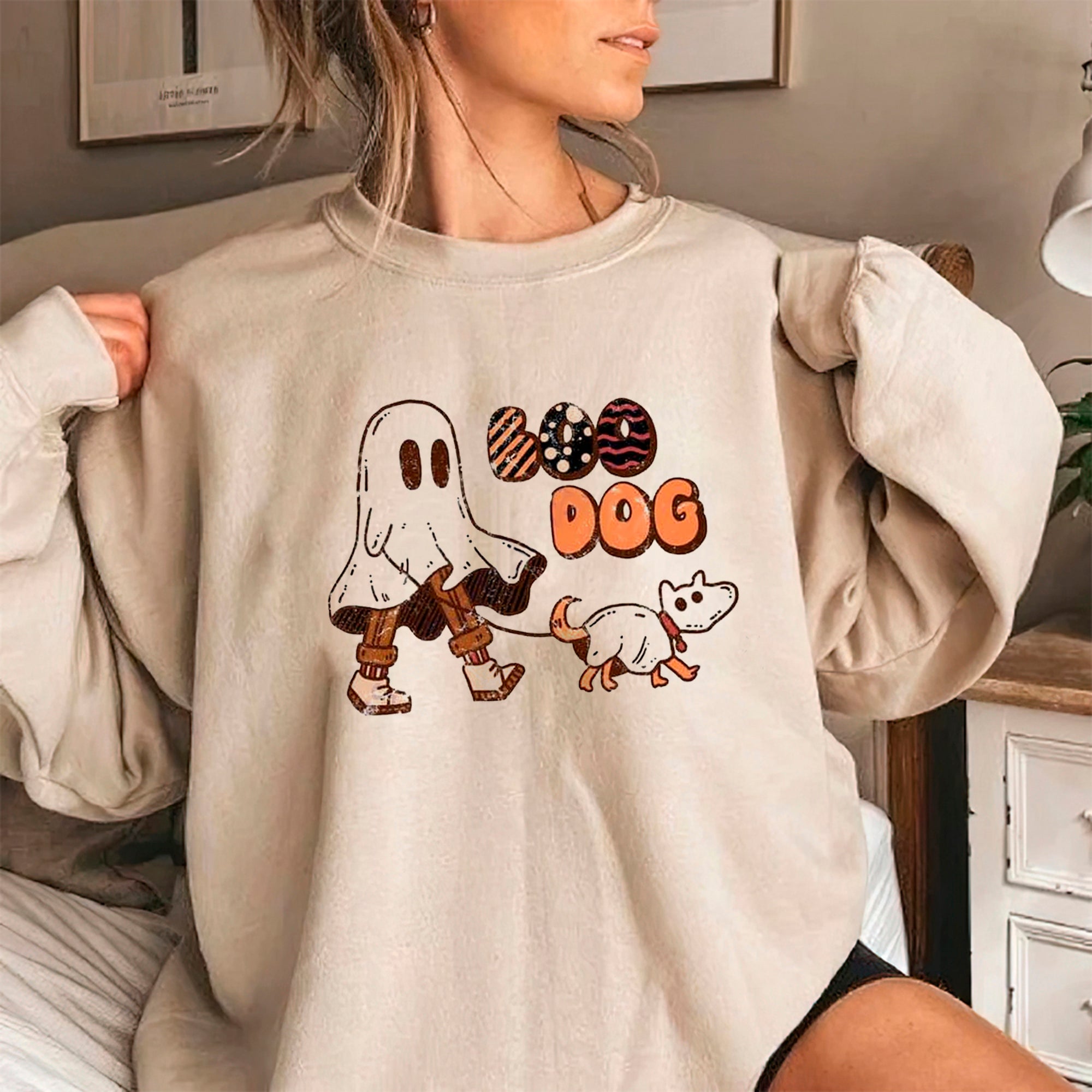 Halloween Funny And Cute 2D Crewneck Sweatshirt All Over Print Sweatshirt For Women Sweatshirt For Men