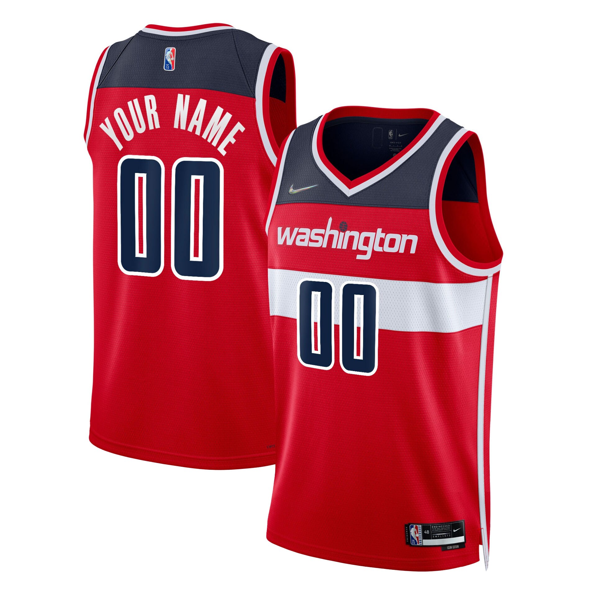 Washington Wizards 2021/22 Diamond Swingman Custom Jersey – Icon Edition – Red