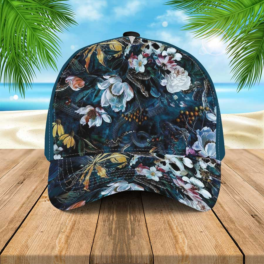 Floral Skull Aloha Hawaii Classic Cap For Lovers Men Women Ha58400