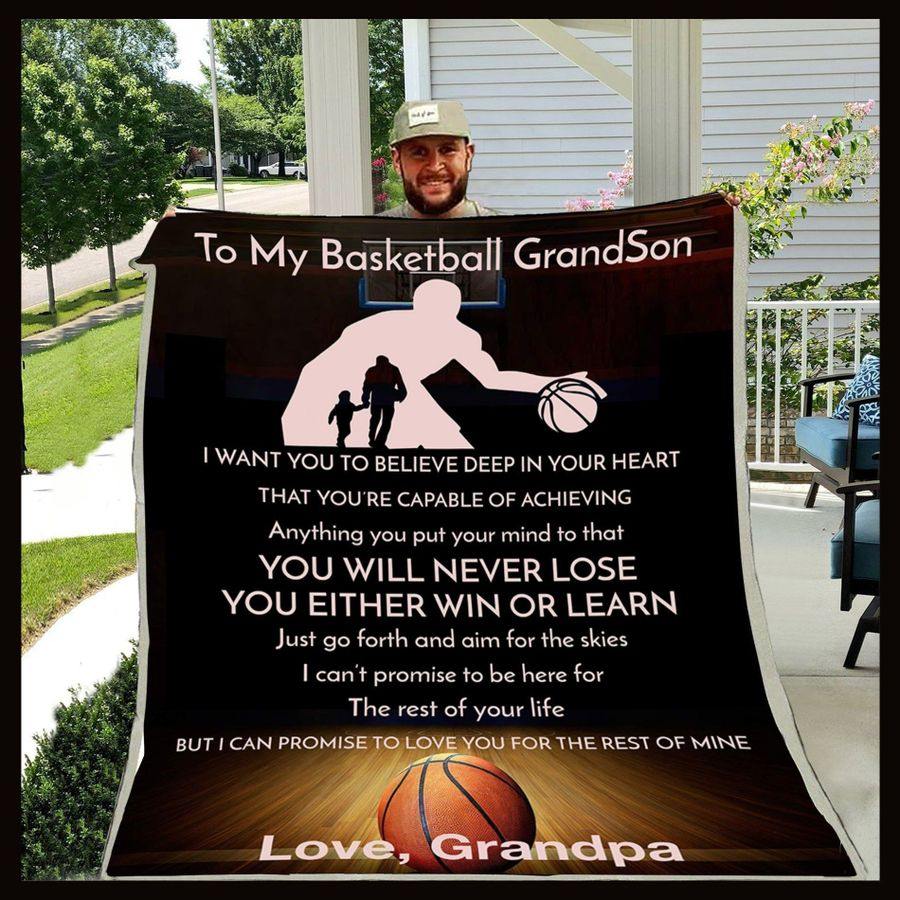 [Perspnalized Name] You Will Never Lose You Either Win Or Learn – Best Gift For Grandson, Gift For Home Decor, Gift For Family  – Fleece Blanket