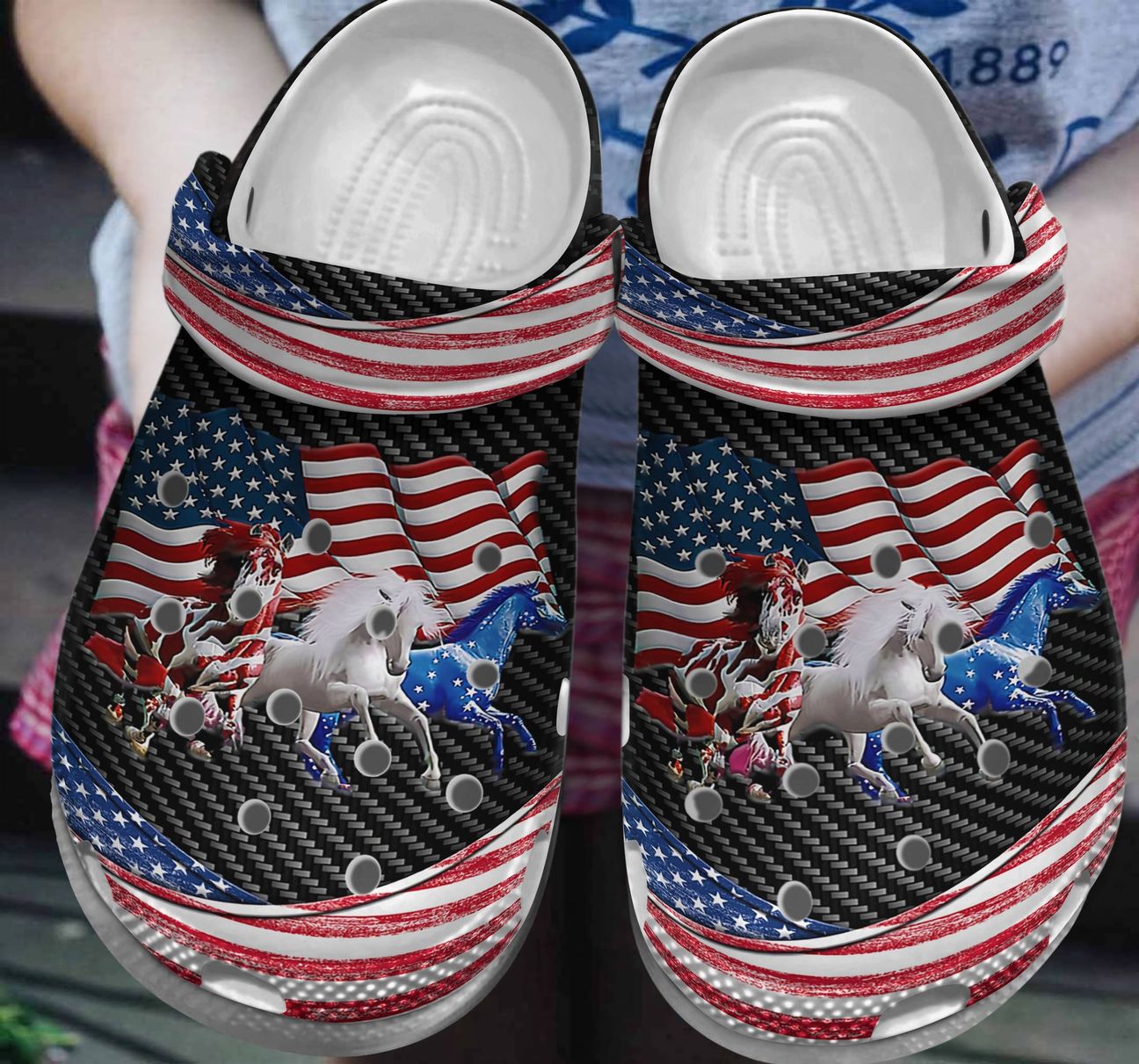 Horse Personalized Clog, Custom Name, Text, Color, Number Fashion Style For Women, Men, Kid, Print 3D Freedom Of Horses