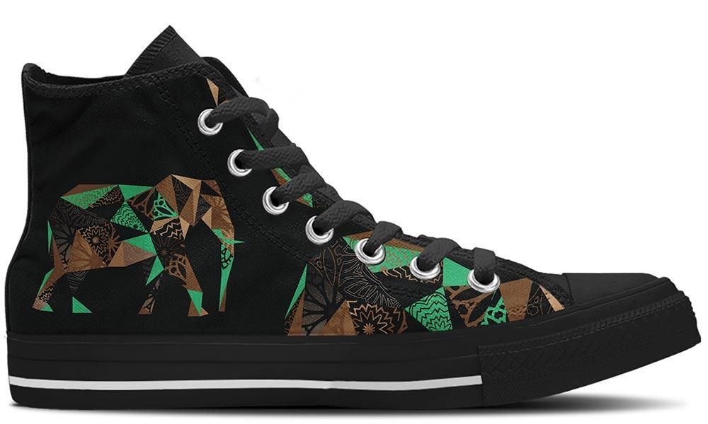 Mosaic Elephant High Top Shoes Sneakers