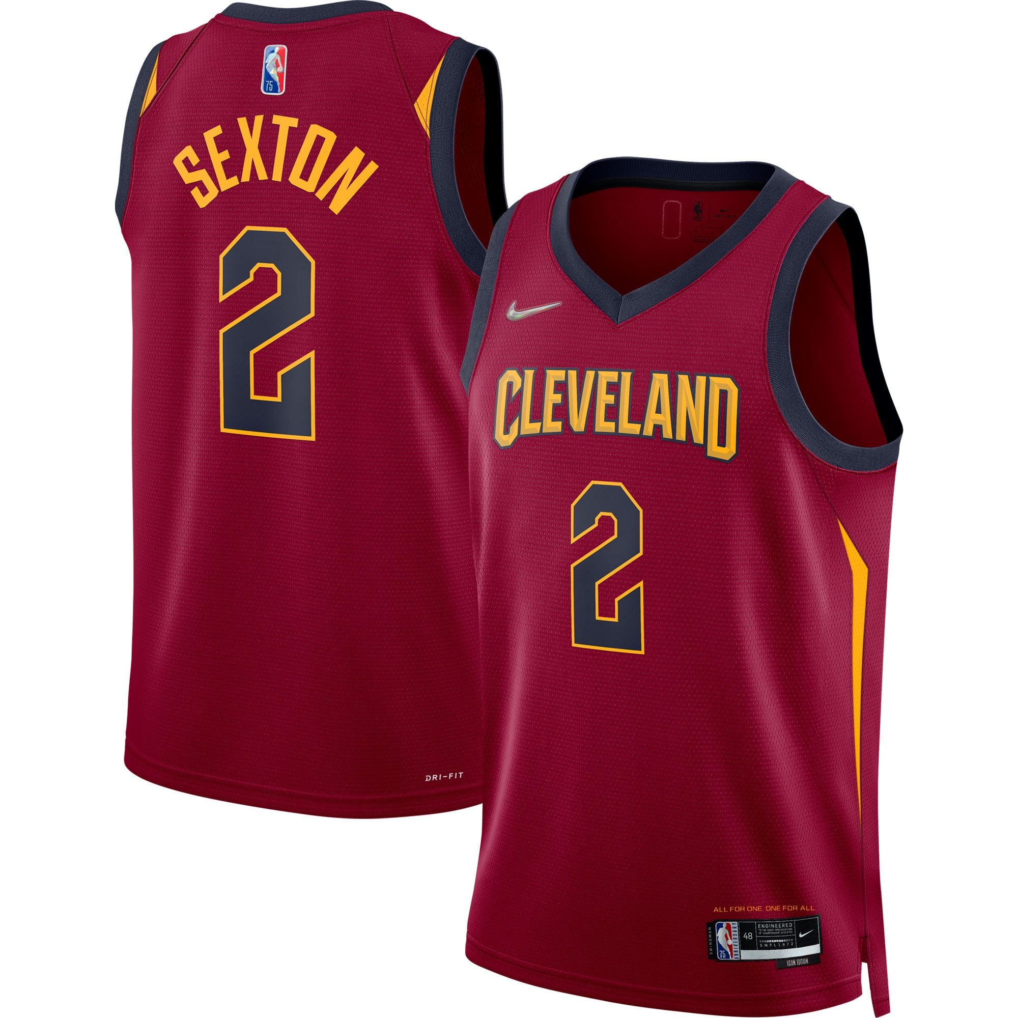 Collin Sexton Cleveland Cavaliers 2021/22 Diamond Swingman Jersey – Icon Edition – Wine NBA