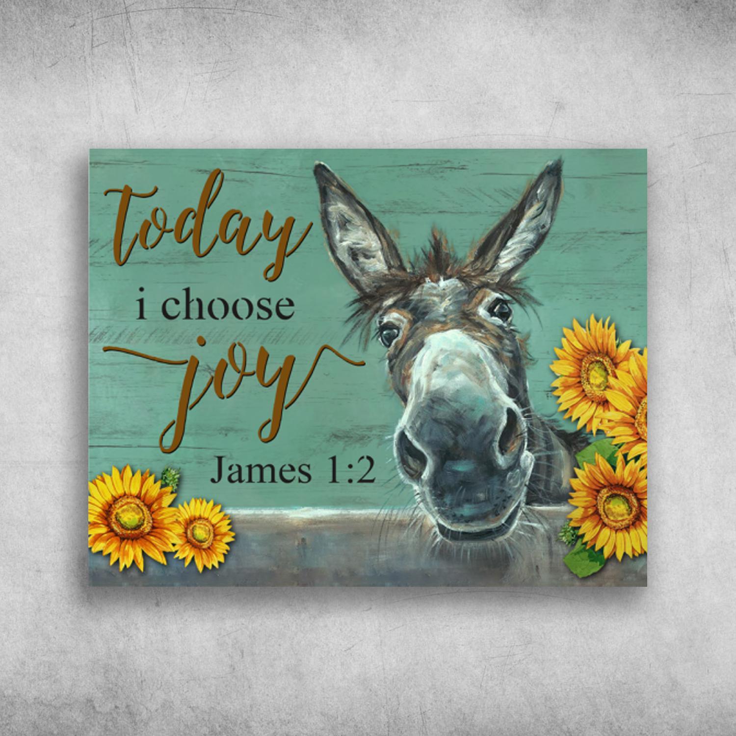 Beautiful Flower Painting Sloth Today I Choose Joy James 1 2 Poster Print Wall Art Canvas Wall Decor