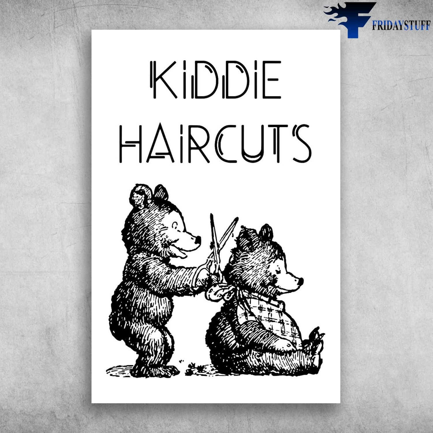 Bear Gets Haircut Kiddie Haircuts Canvas Christmas Gift Ideas