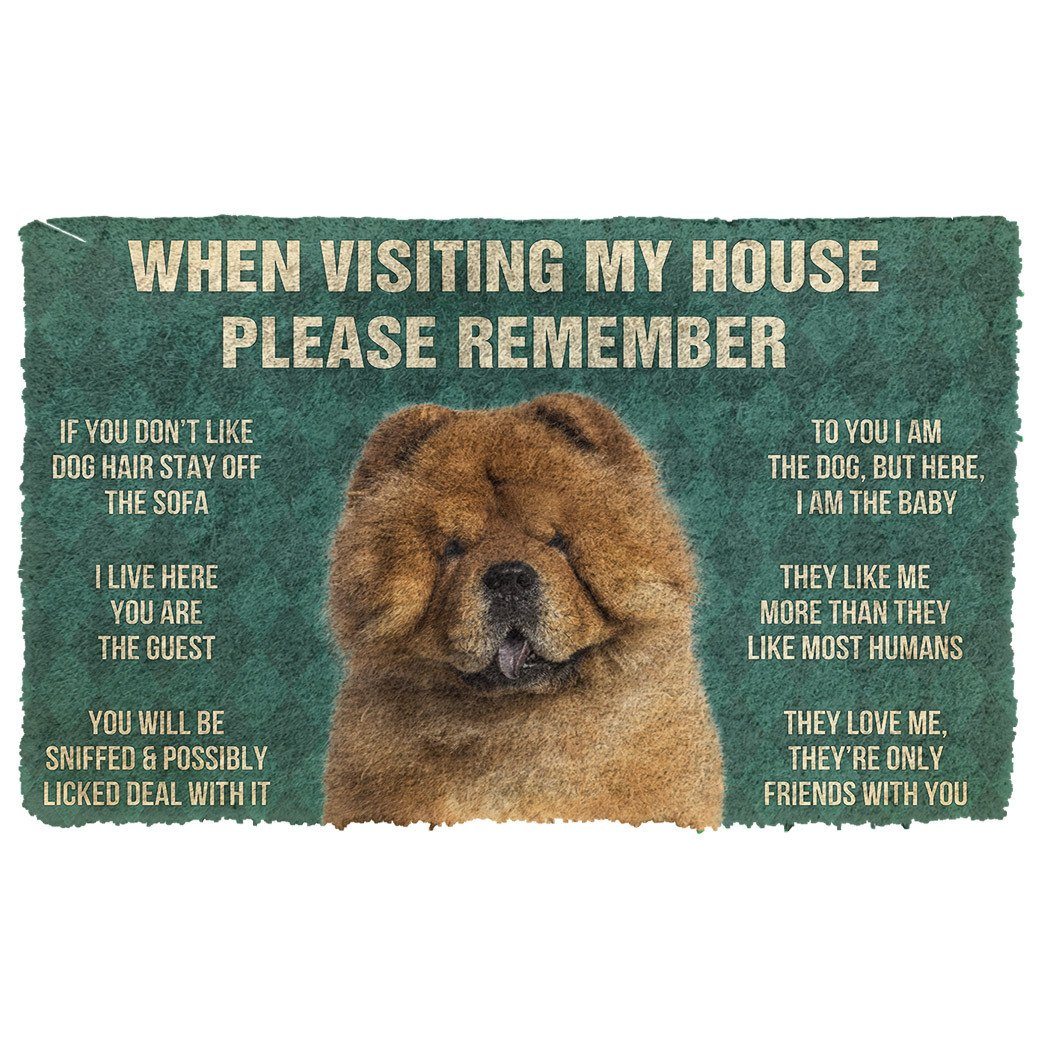 Gearhumans  GearHuman 3D Please Remember ChowChow Dog’s House Rules Doormat