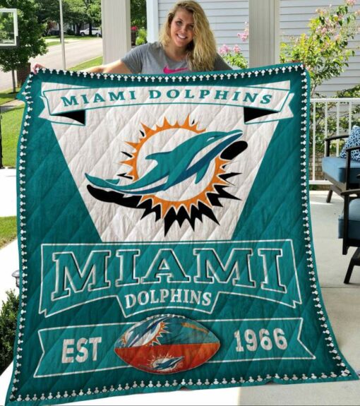 Miami Dolphins Quilt Blanket A95