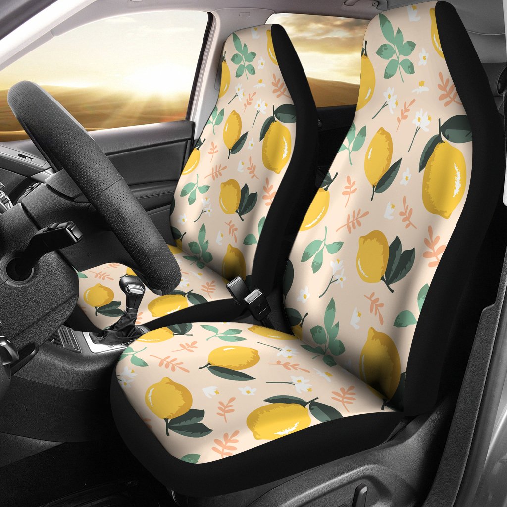 Lemon Flower Leave Pattern Universal Fit Car Seat Covers