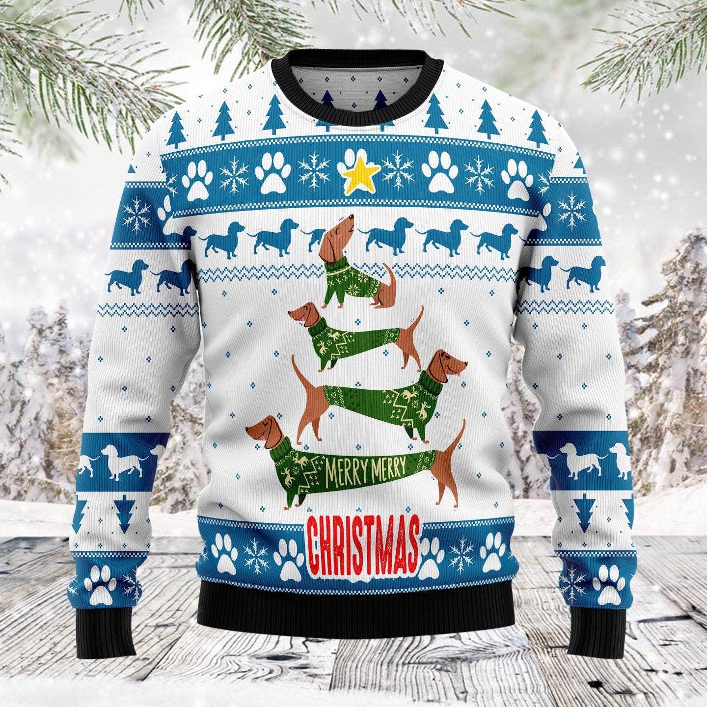 Cute Dachshund Ugly Christmas Sweater | For Men & Women | Adult | Us5940