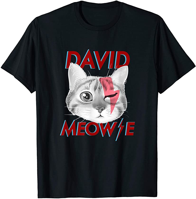 David Meowie Retro Cat Kitten Animal Music T-Shirt