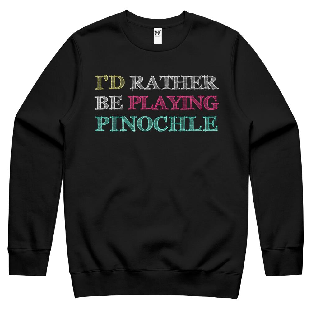 Funny Pinochle Player Card Game Men And Women Crewneck Sweatshirt