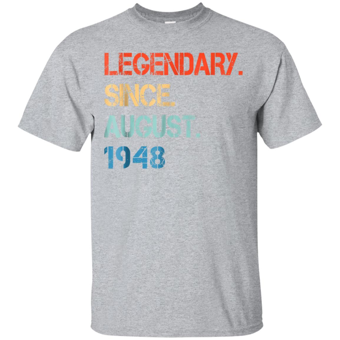 70th Birthday Gift Vintage Retro August 1948 Year T-Shirt