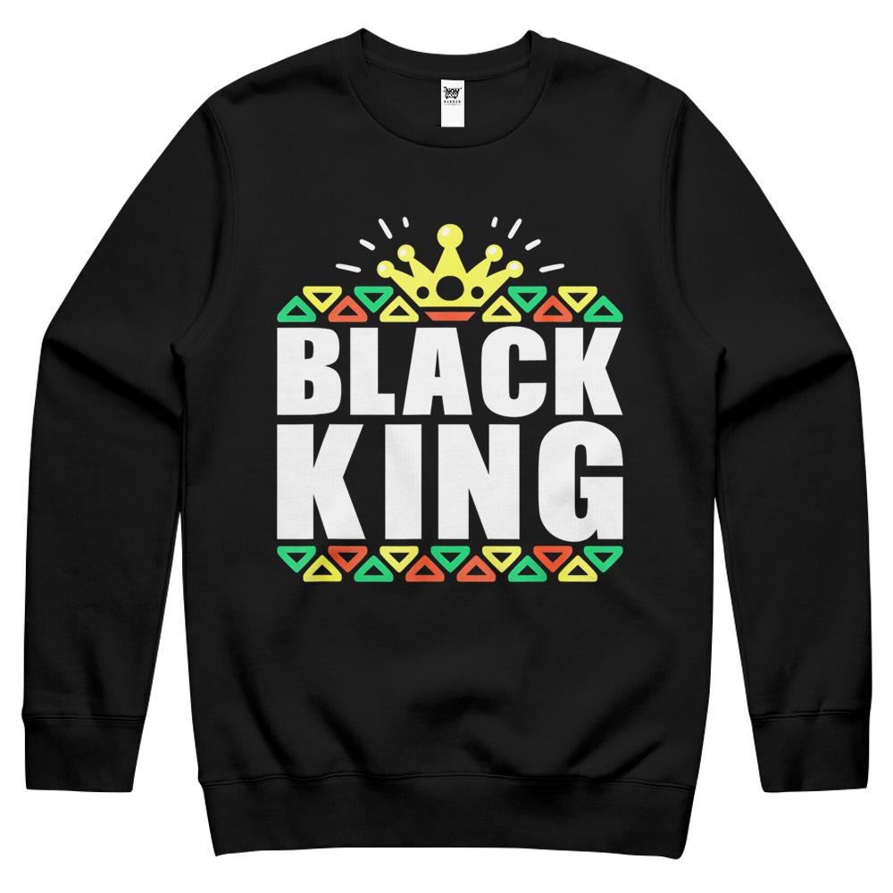 Black History For Men Boys Kids Black King African Pride Crewneck Sweatshirt