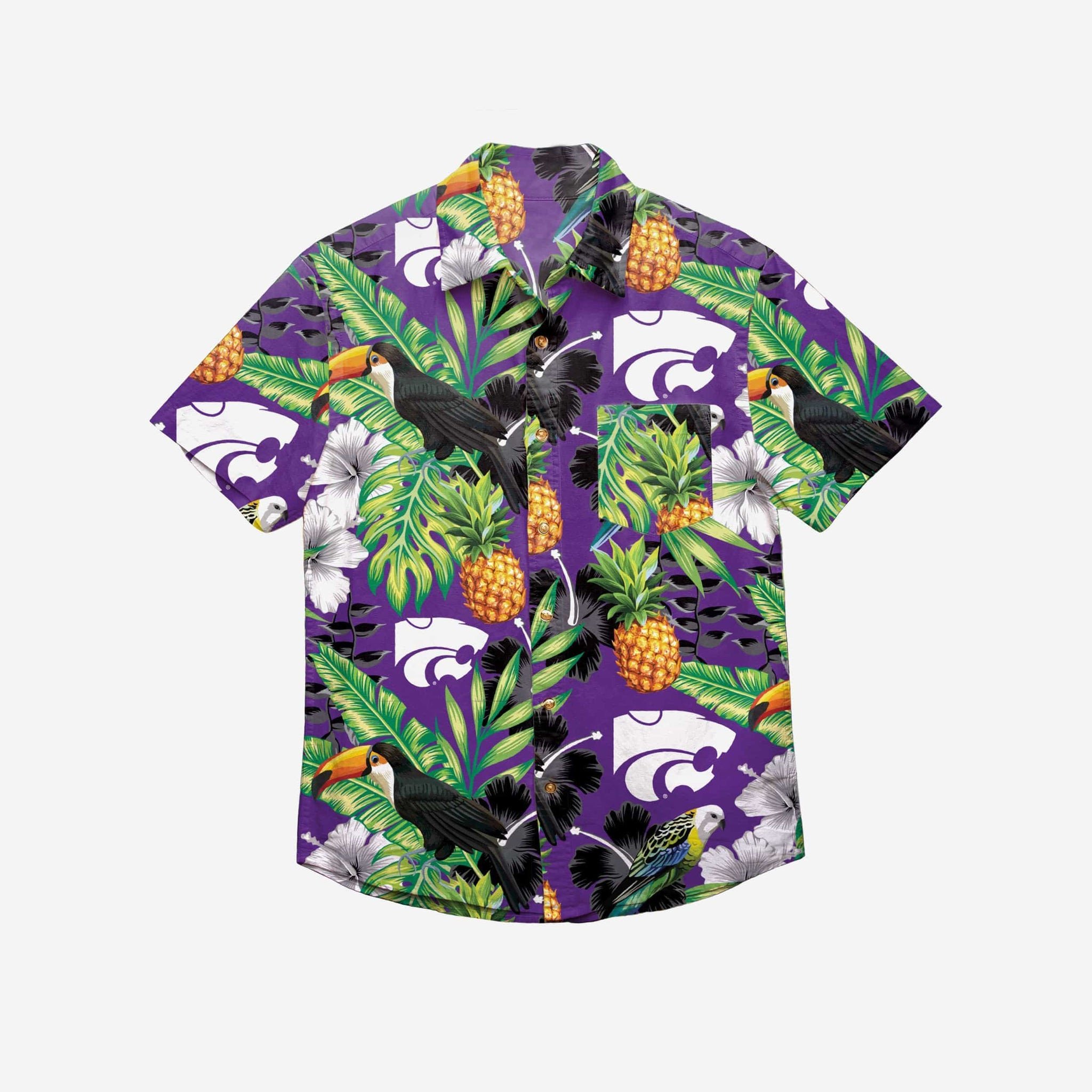 Kansas State Wildcats Floral Button Up Hawaii Shirt Ha100890