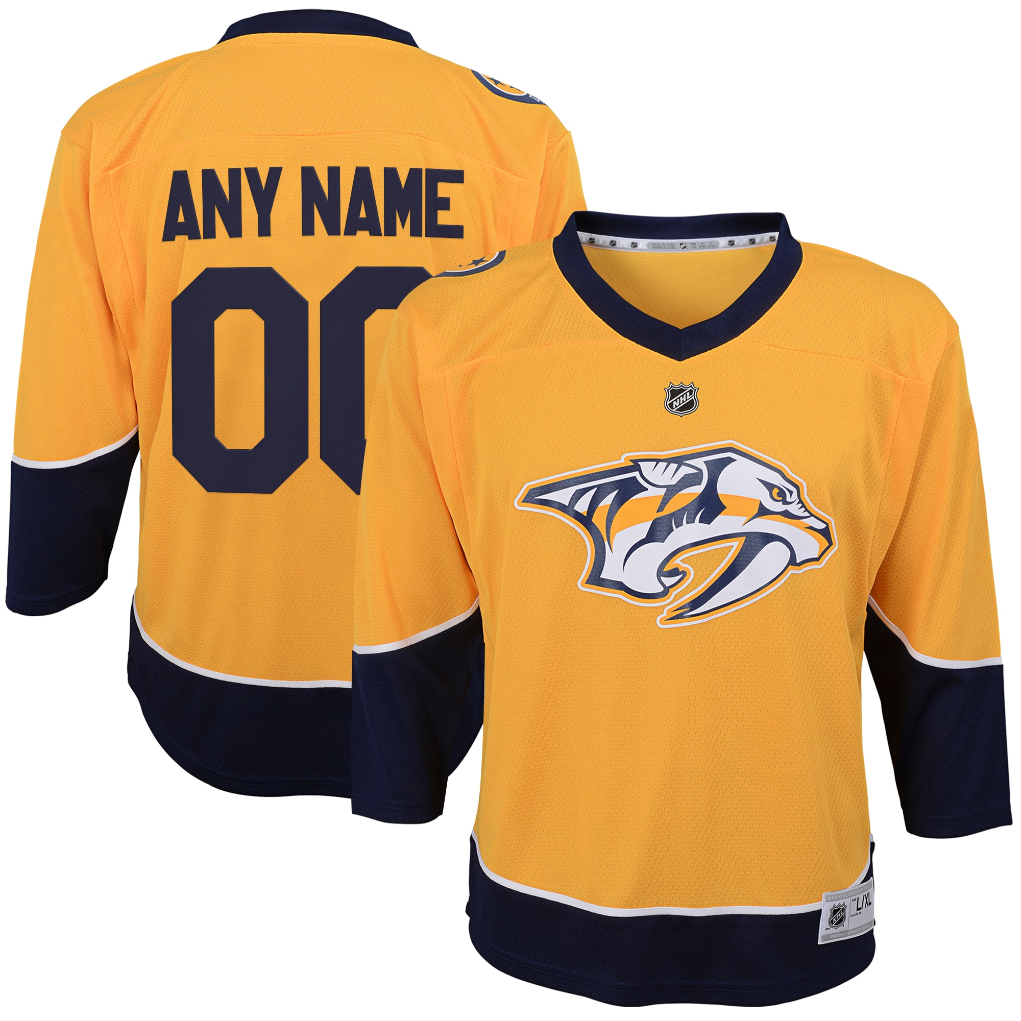 Nashville Predators Youth Home Replica Custom Jersey – Gold