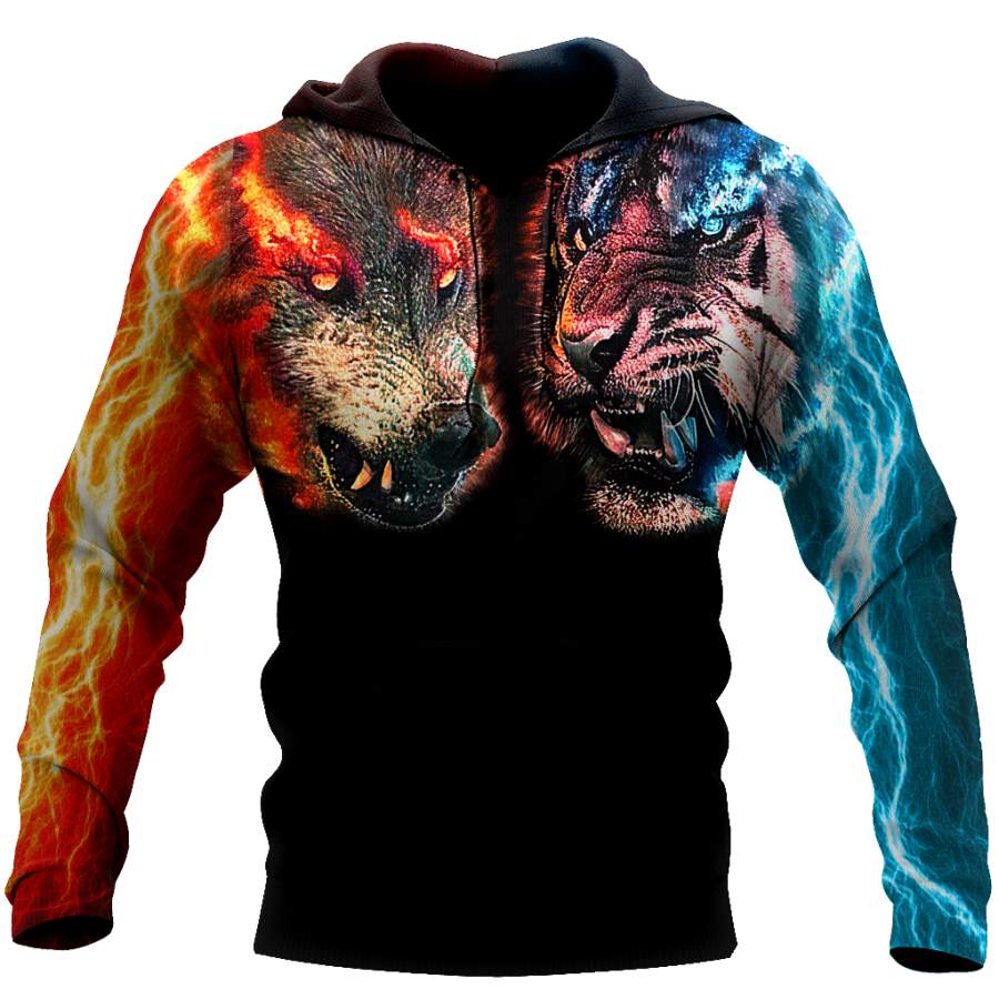 Wolf tiger 3D hoodie shirt for men and women MHST1010205