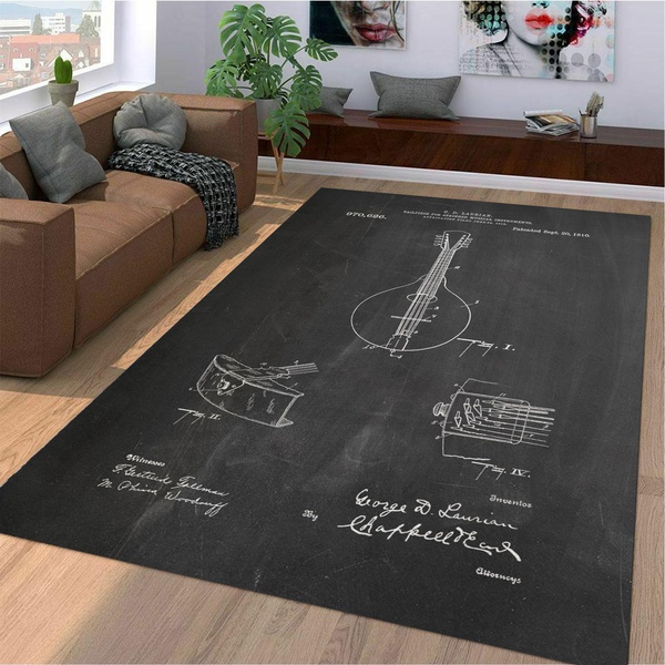 Gibson Mandolin Tailpiece Patent Area Rug