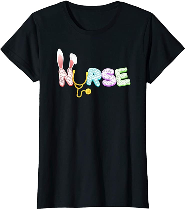 Womens Bunny Nurse Funny Egg Stethoscope Easter Day Women T-Shirt