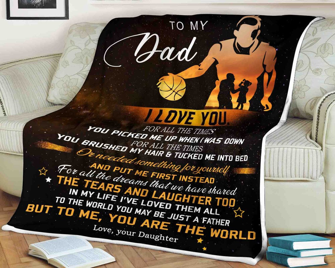 To My Father Basketball For All The Dreams That We Have Shared Fleece Blanket Gift For Family,Birthday,Parents,Dad Gift Home Decor Bedding Couch Sofa Soft And Comfy