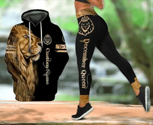 The Lion December Queen Personalized 3D Hoodie And Legging