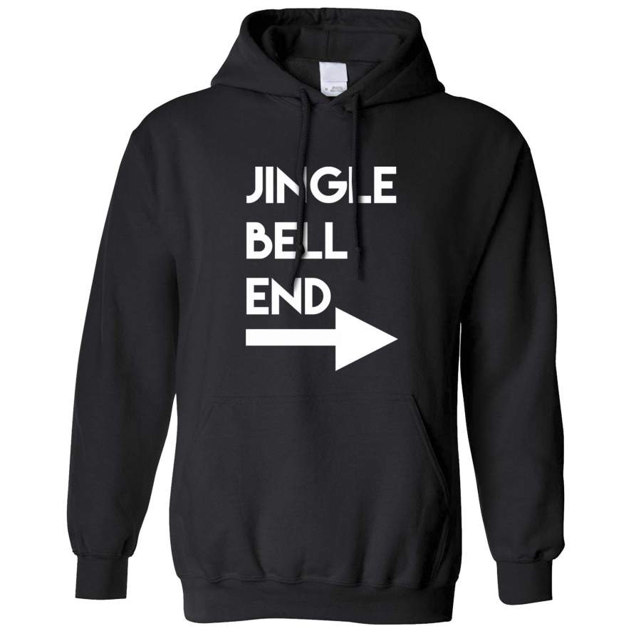 Rude Christmas Hoodie Jingle Bell End & Arrow Joke Hooded Jumper