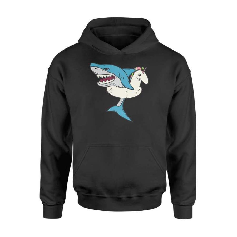 Shark In Floating Unicorn – Little Animals Buffs Art Gift – Standard Hoodie